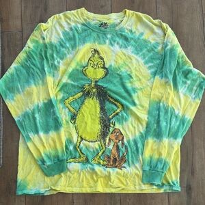 Men Grinch Tie-Dye Long Sleeve Shirt